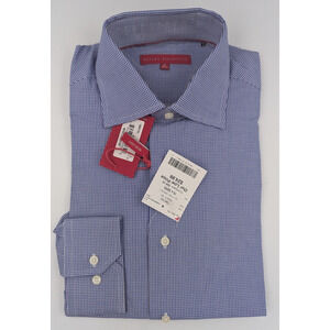 Men's Report Collection Long Sleeve Dress Shirt Blue S 15" 32/33"